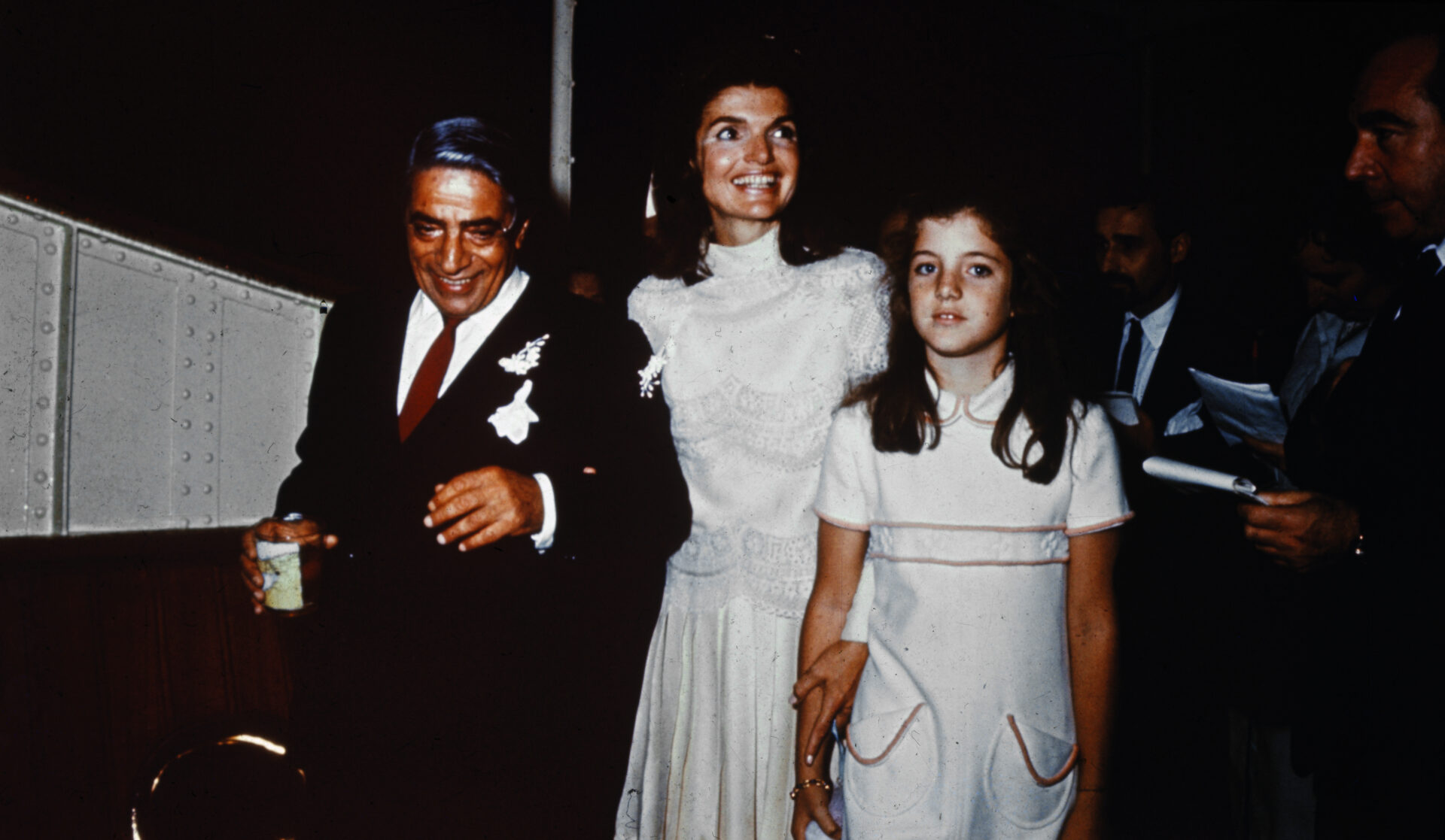 Aristotle and Jacqueline Kennedy Onassis with Young Caroline Kennedy