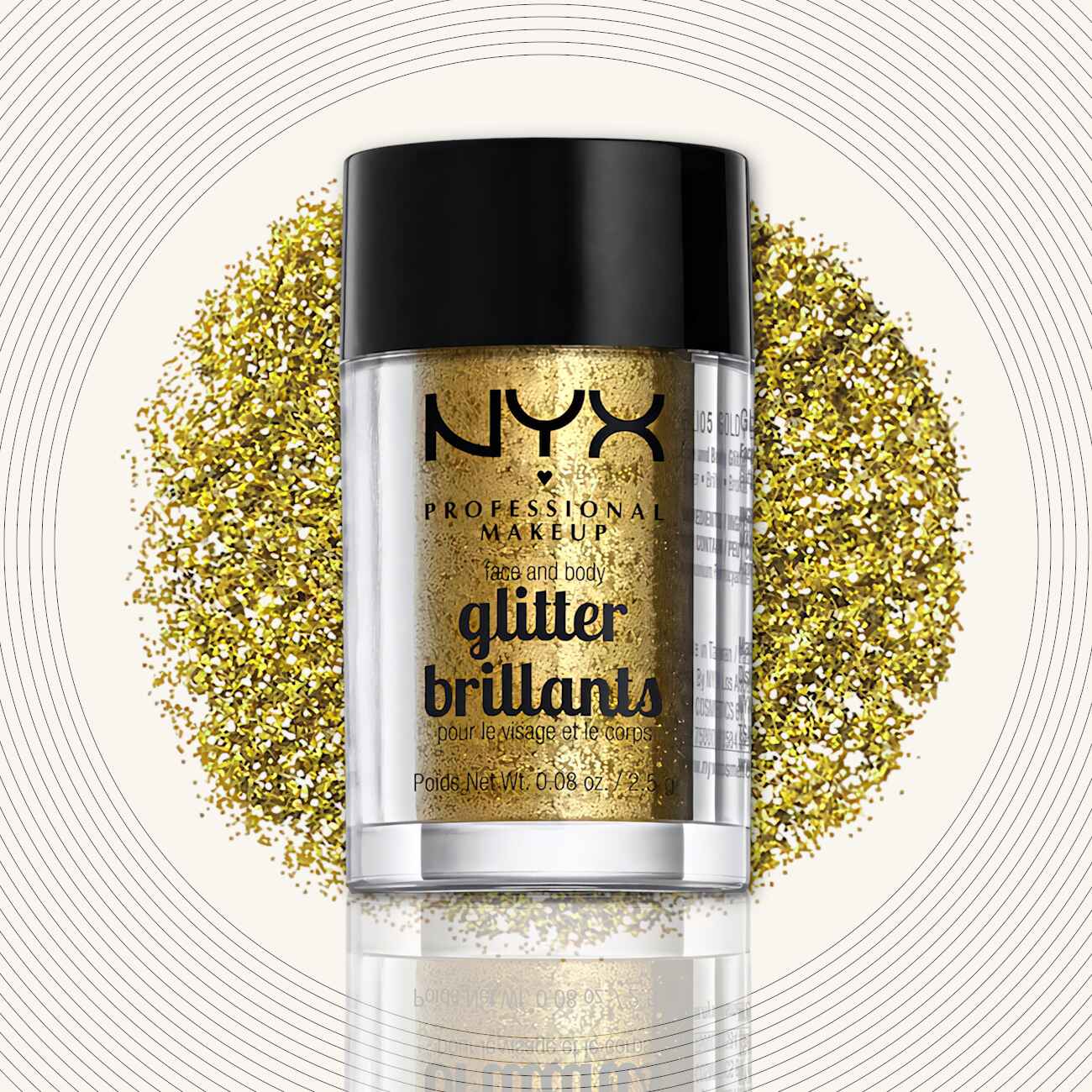 glitter skia nyx gold