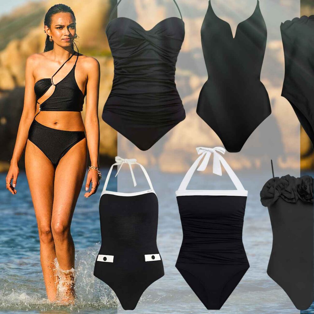 Μαύρο ολόσωμο μαγιό: 1 κομμάτι, πολλά looks