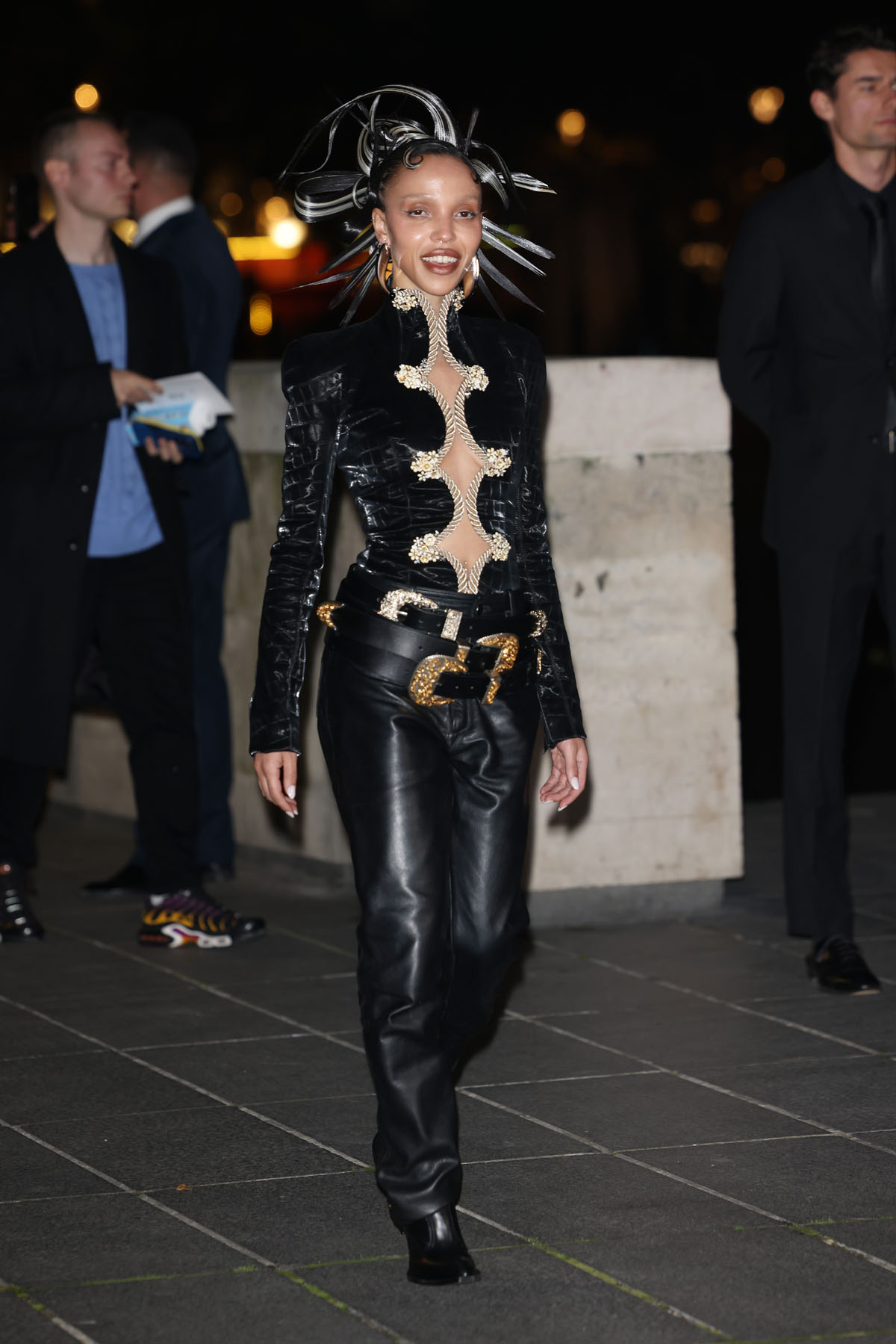  FKA Twigs attends the Schiaparelli Womenswear Spring/Summer 2026 show as part of Paris Fashion Week on October 02, 2025 in Paris, France. 