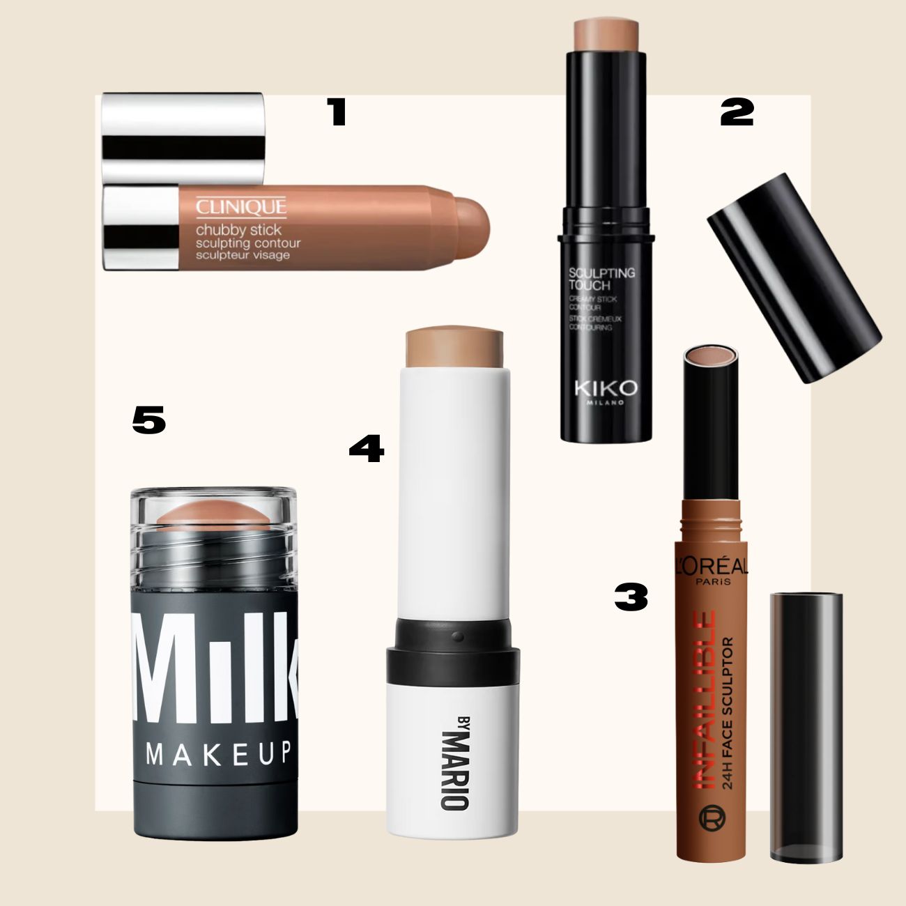 Sculpting Sticks clinique makeup by mario milk makeup kiko milano loreal paris
