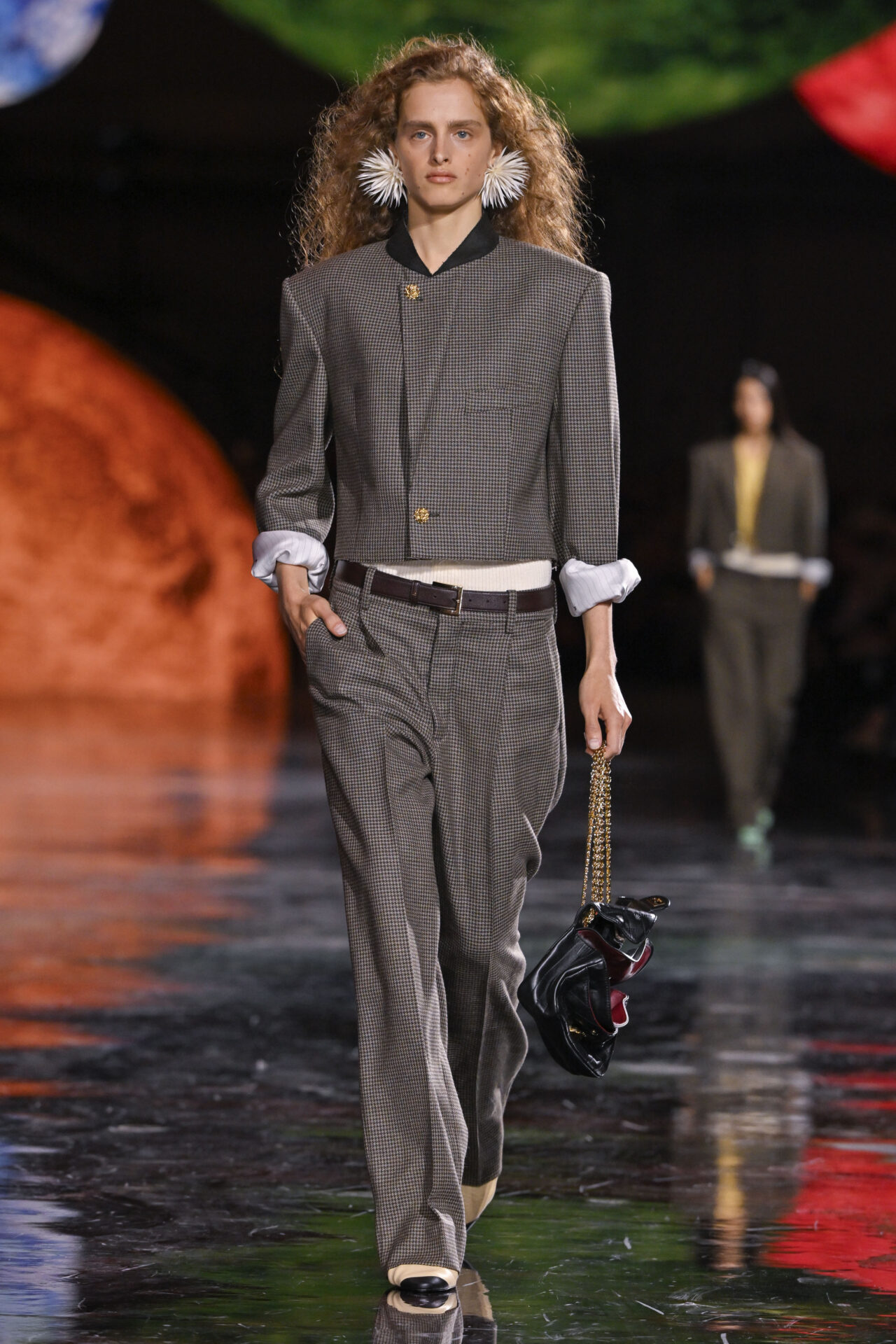 A model walks the runway during the Chanel Ready to Wear Spring/Summer 2026 fashion show as part of the Paris Fashion Week on October 6, 2025 in Paris, France. 