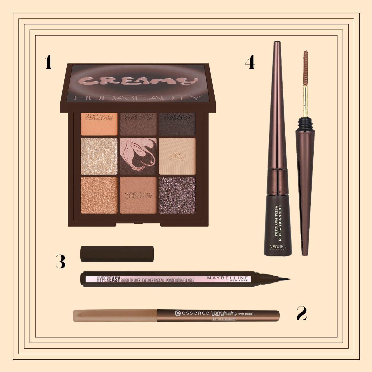 kafe smoky eye huda beauty neogen maybelline essence