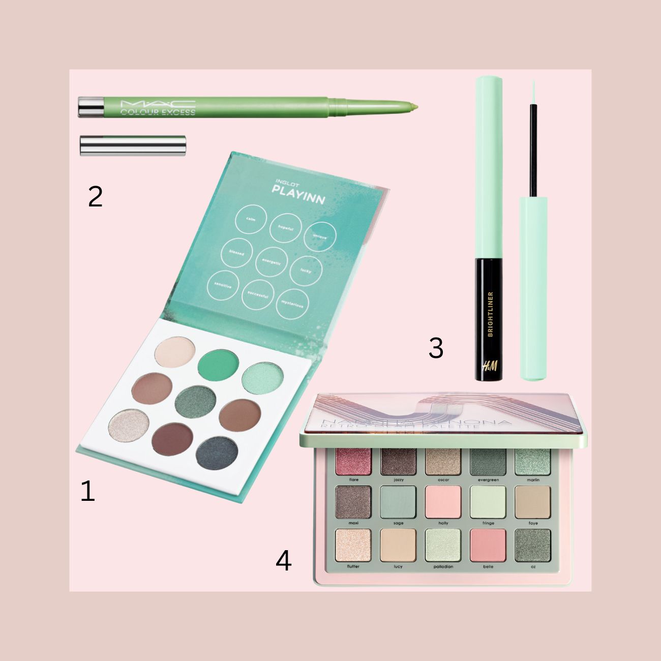 pistachio makeup mac hm natasha denona inglot