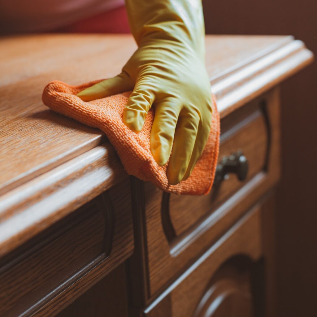 Πώς να καθαρίσετε τα ξύλινα έπιπλα με ένα αδικημένο υλικό της κουζίνας