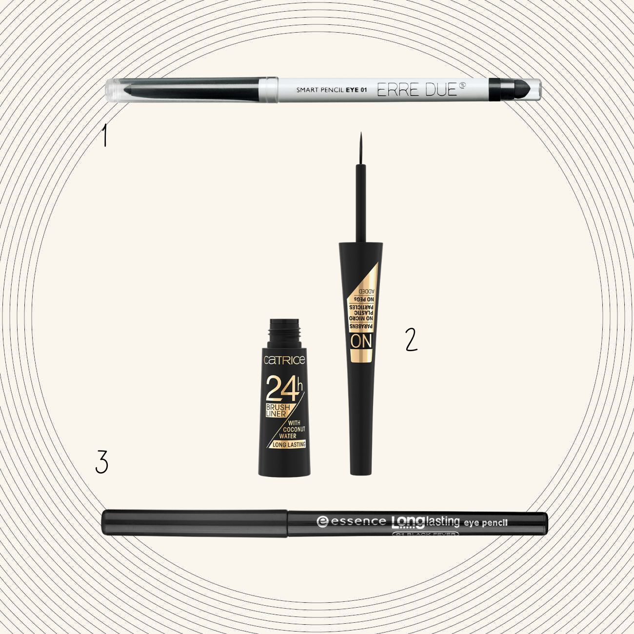eyeliner look erre due catrice essence