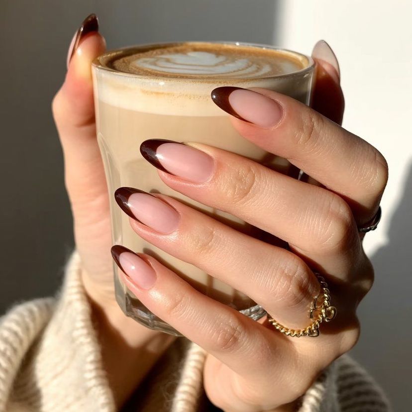 Καφέ γαλλικό μανικιούρ: Η νέα τάση και τα nail looks για να δοκιμάσετε