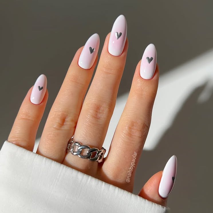 minimal valentines nails 2