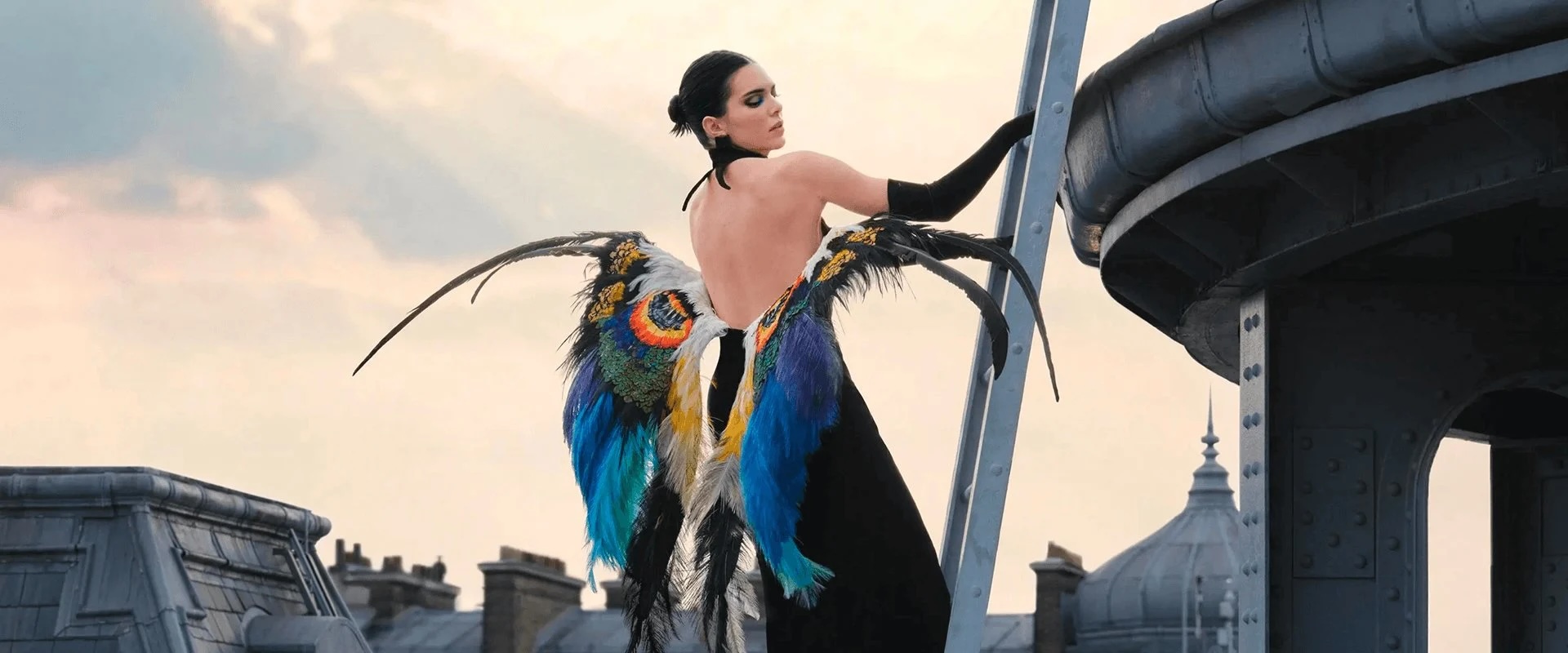 2026consumerdivisionbrandskendallinblackbacklessdresswithfeathersclimbingstairsdesktop copy