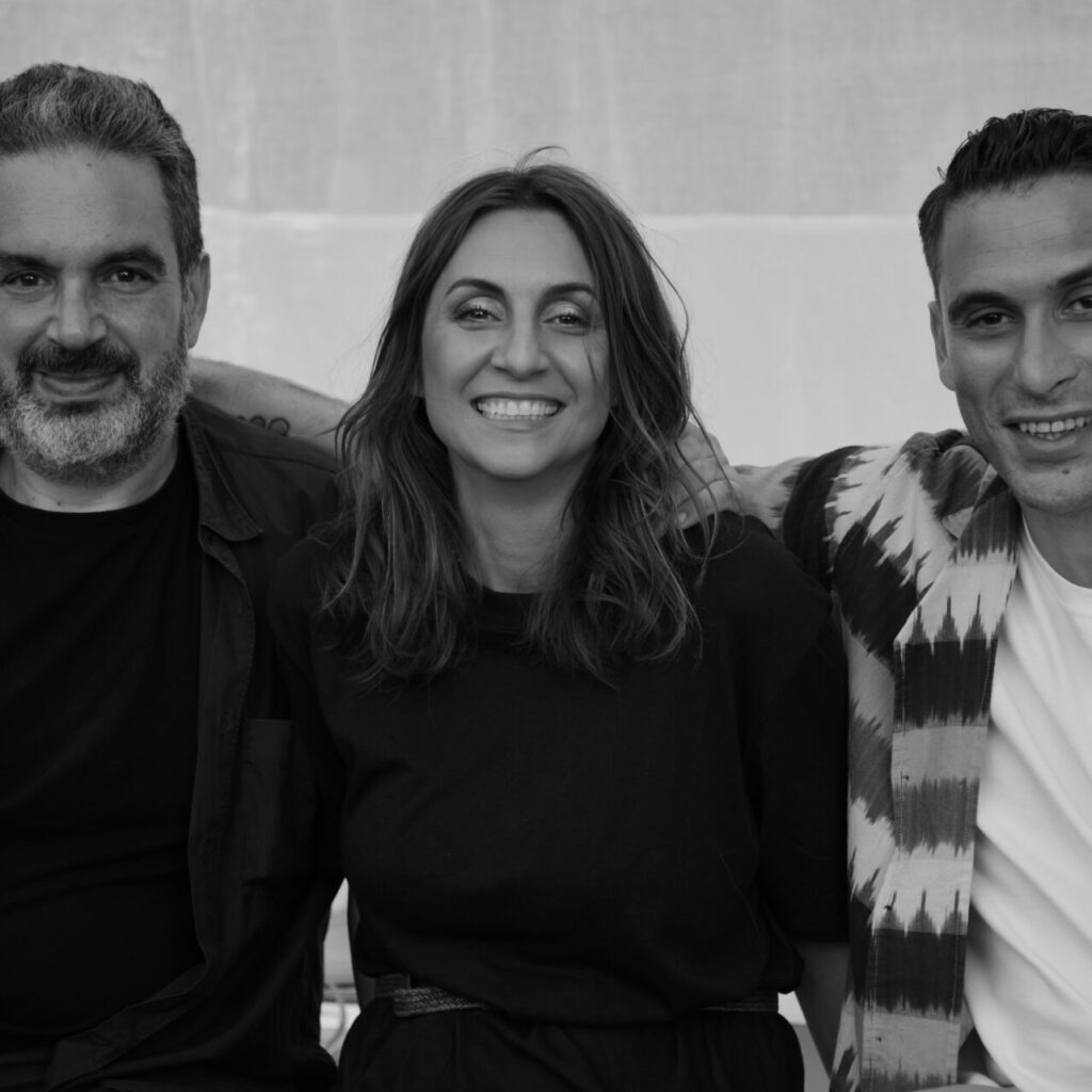 Ancient Greek Sandals Co-Owner Yiannis Vagenas with Co-Founders Christina Martini & Nikolas Minoglou