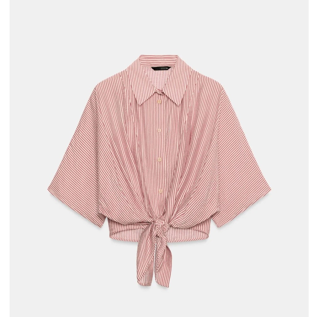 cropped πουκάμισο zara